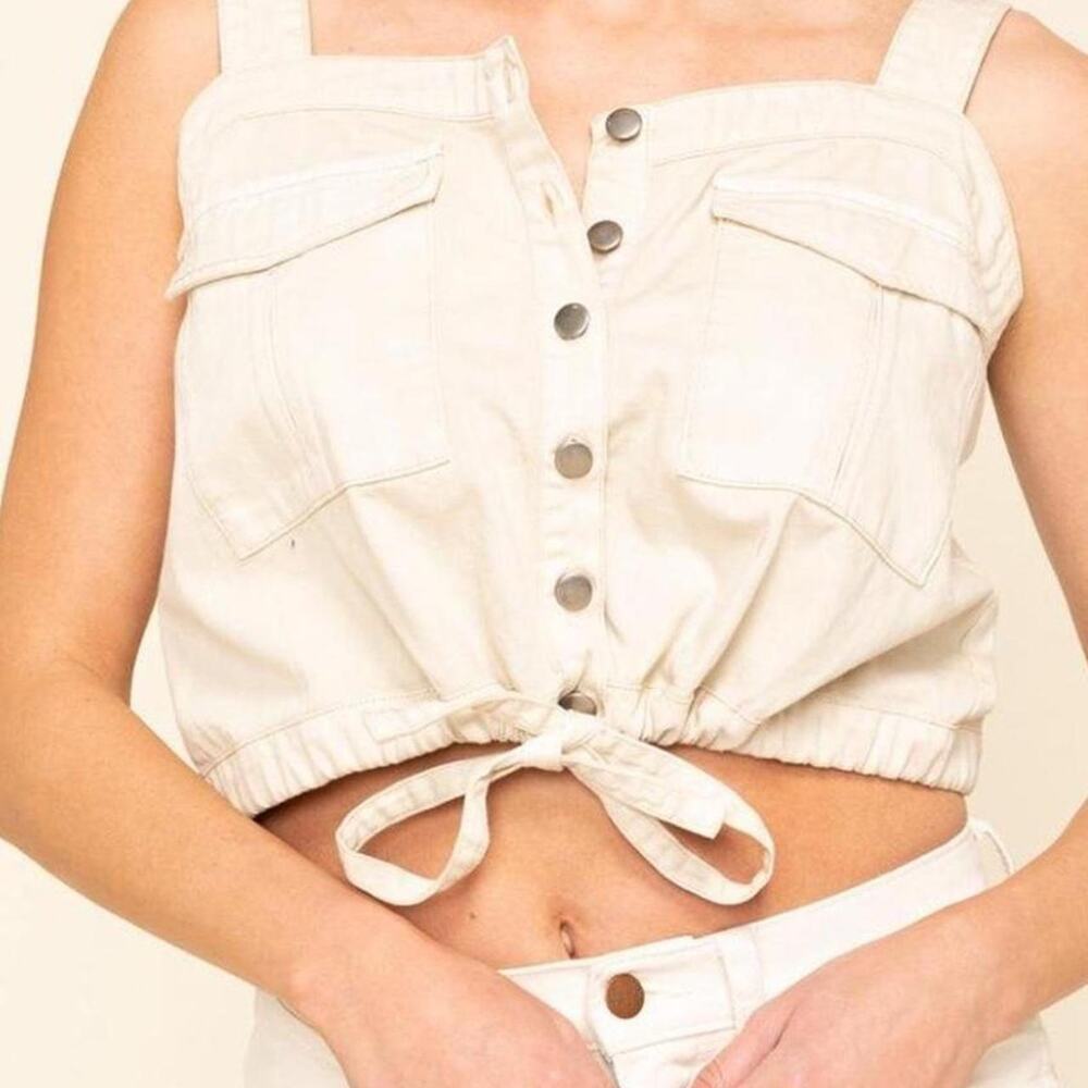 Tan cropped top from Free People new with tags size XS